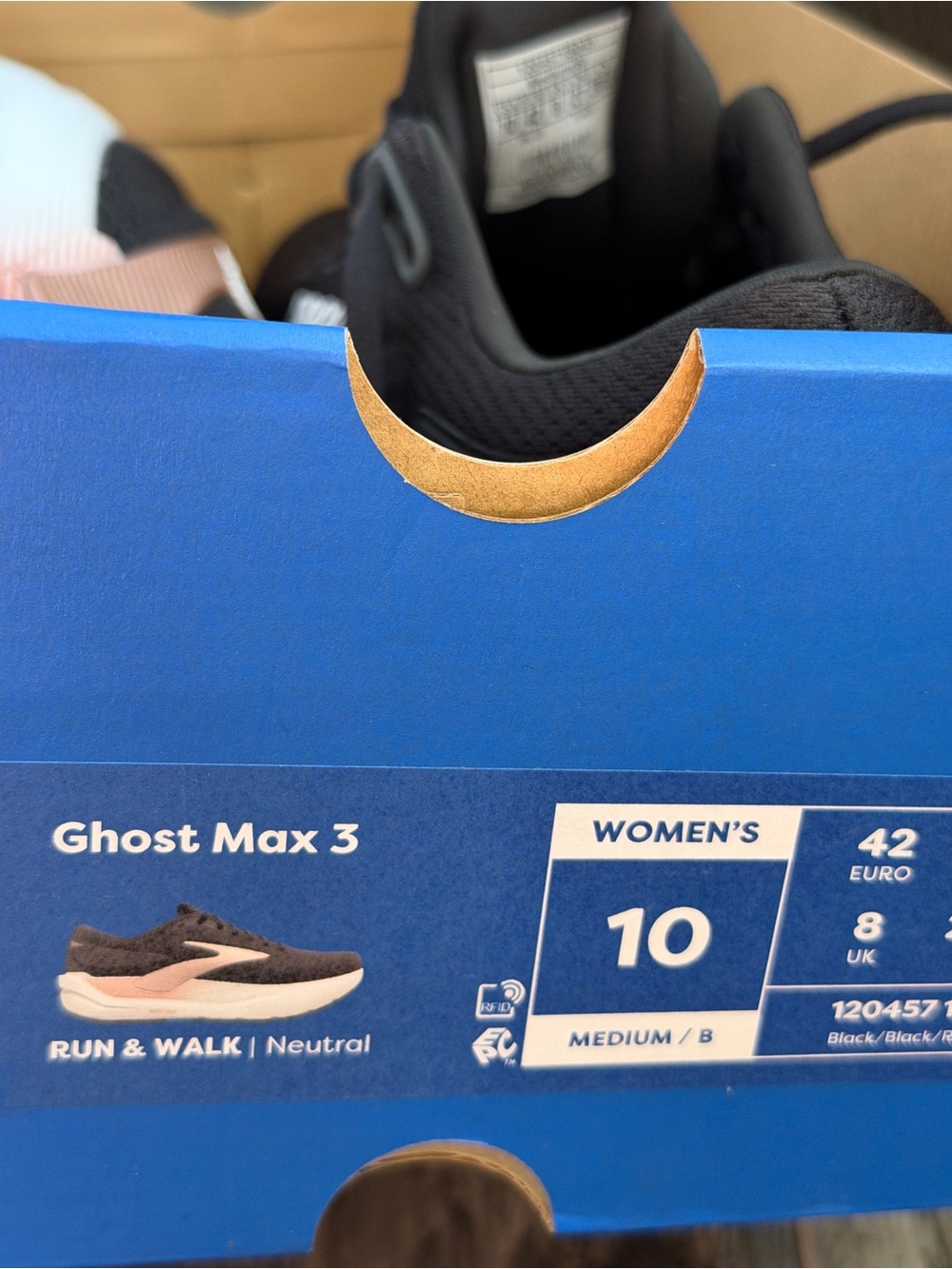 Brooks Ghost Max 3 Women's Running Shoes Black & Rose NWT in Box Sz 10 Sneakers - Picture 3 of 9